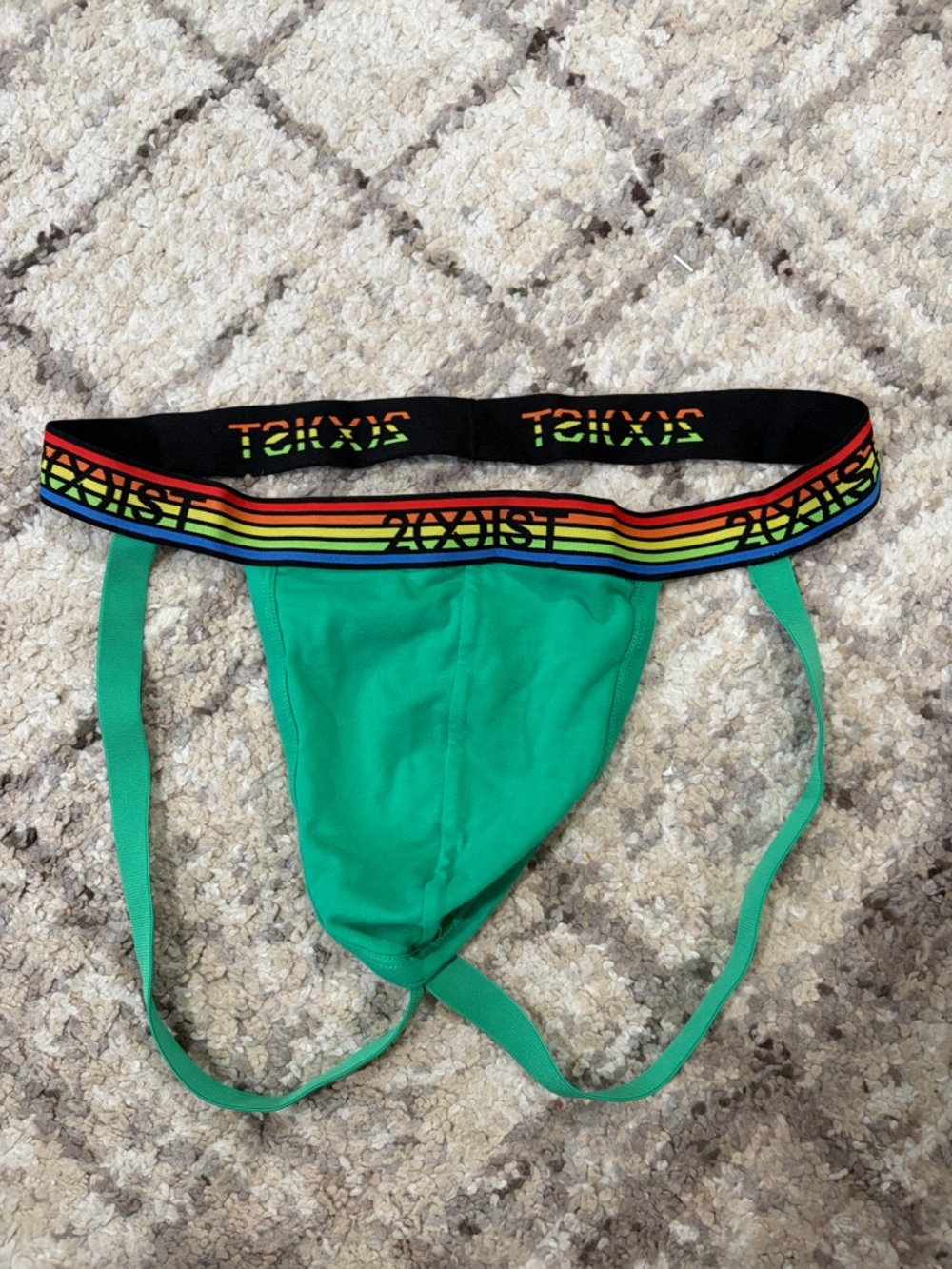 2xist Green Jock with Pride Waistband